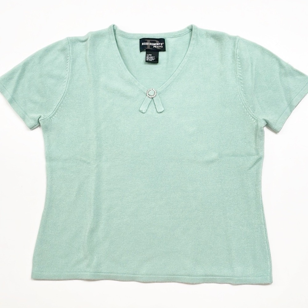 Requirements mint green knit top
